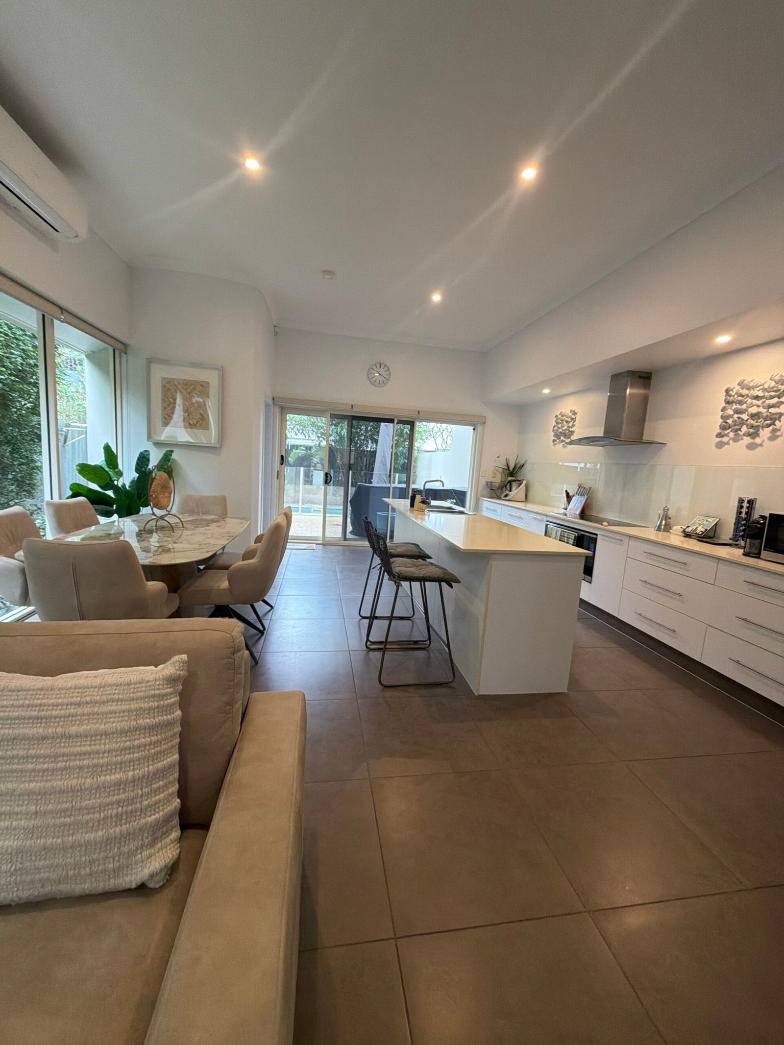 Freshly painted kitchen and living area in Chevron Island, Surfers Paradise by Elite Painting Australia.